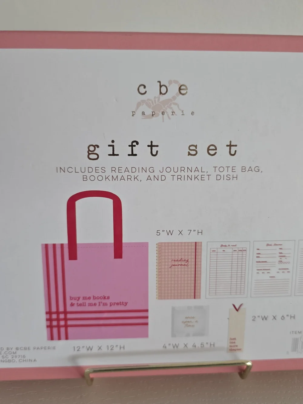 Reading Journal Gift Set in Mint Or Pink